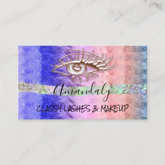 Carte De Visite Artiste de maquillage professionnel Eyelashes Rose (Devant)