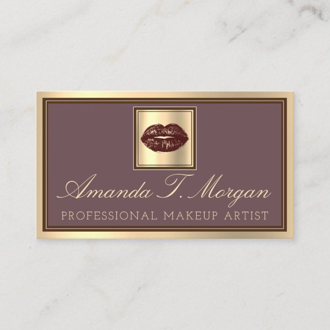 Carte De Visite Artiste de maquillage professionnel Gold Chocolate (Devant)
