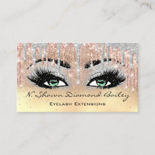 Carte De Visite Artiste de maquillage professionnel Green Eyelash 