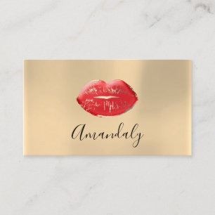 Carte De Visite Artiste de maquillage professionnel Kiss Lips Red
