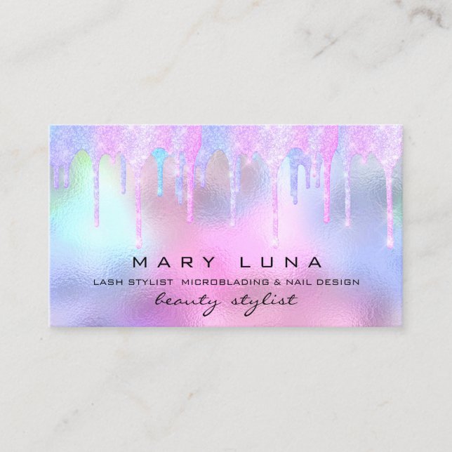 Carte De Visite Artiste de maquillage professionnel Lash Holograph (Devant)
