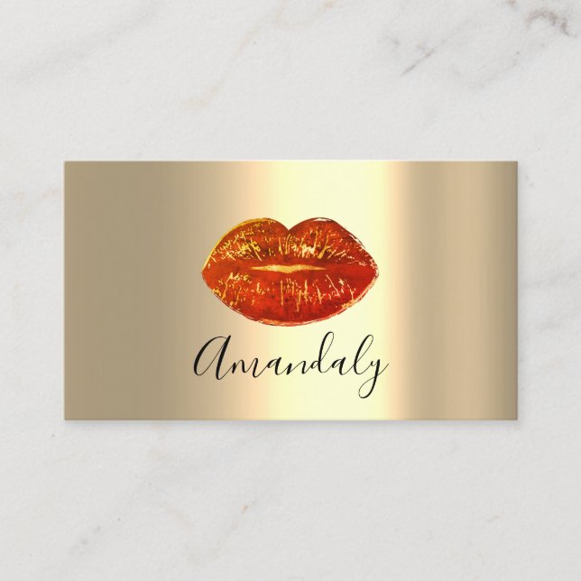 Carte De Visite Artiste de maquillage professionnel Red Kiss Lips  (Devant)