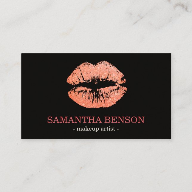 Carte De Visite Artiste de maquillage Rose floral tendance (Devant)