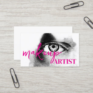 Carte De Visite Artiste de Maquillage Salon Noir Moderne Lèvres Ro