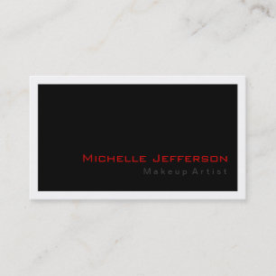 Carte De Visite Artiste de maquillage tendance Noir Blanc Rouge Ca