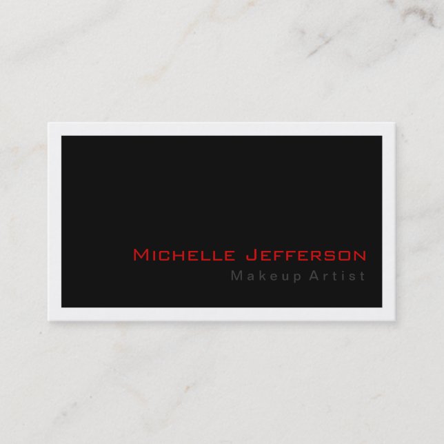 Carte De Visite Artiste de maquillage tendance Noir Blanc Rouge Ca (Devant)