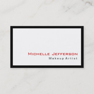Carte De Visite Artiste de maquillage tendance Noir Blanc Rouge Ca