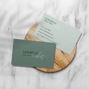 Carte De Visite Artiste de Maquillage Typographie Pastel Olive Est