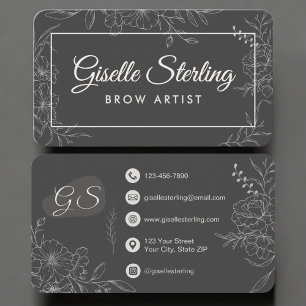 Carte De Visite Artiste de Sourcils Floral