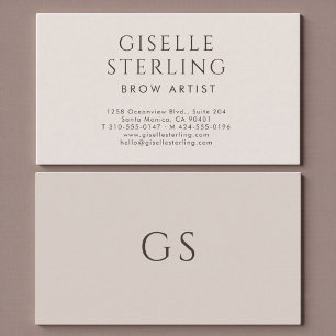 Carte De Visite Artiste de Sourcils Luxe Minimaliste Moderne Neutr