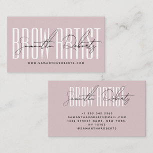 Carte De Visite Artiste de sourcils typographie moderne script ros