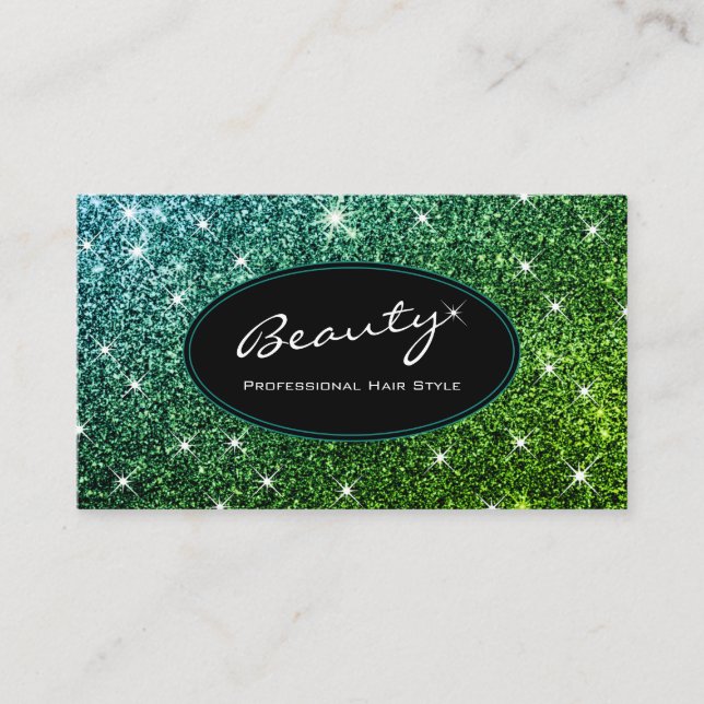 Carte De Visite Artiste de style cheveux Glam Parties scintillant  (Devant)