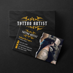 Carte De Visite Artiste de tatouage de luxe Boutique de tatouage G