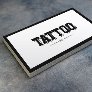 Carte De Visite Artiste de tatouage minimaliste Moderne Gras Bordu