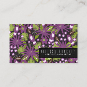 Carte De Visite Artiste d'extensions de cils Maquilleuse Tropical