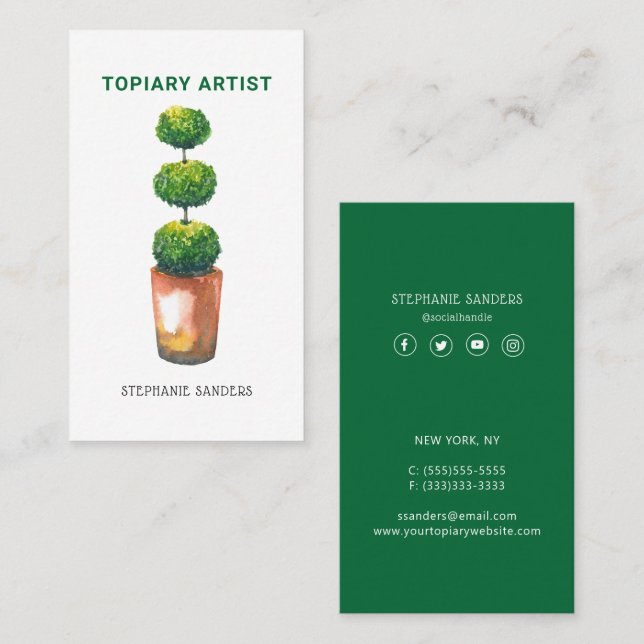 Carte De Visite Artiste du Topiary (Devant / Derrière)