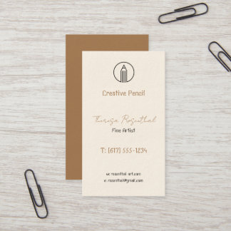 Carte De Visite Artiste Fin Traditionnel | Logo Crayon