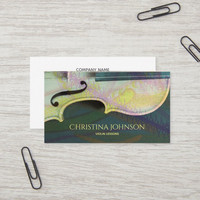 Carte De Visite Artiste Luthier de musicien de professeur (Devant/Arrière en situation)