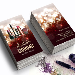 Carte De Visite Artiste maquillage Cosmetologue Parties scintillan