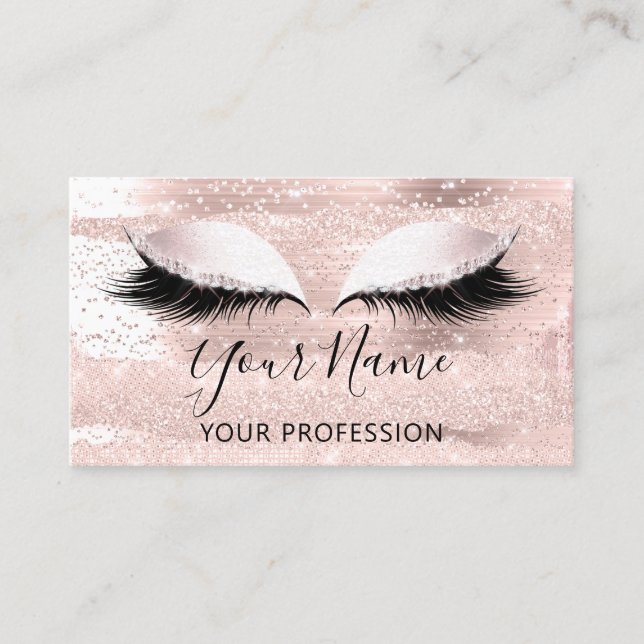 Carte De Visite Artiste maquillage Cosmetologue Rose Eyelash VIP (Devant)
