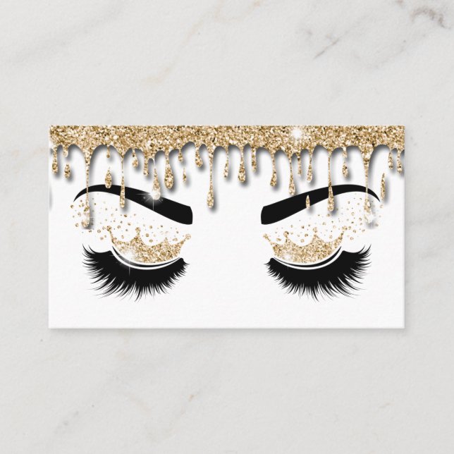 Carte De Visite Artiste maquillage Crown Lashes Beauté Salon Exten (Devant)