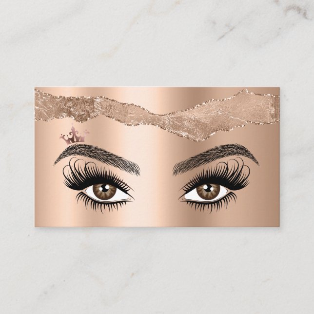 Carte De Visite Artiste maquillage Crown Lashes Beauté Salon Exten (Devant)