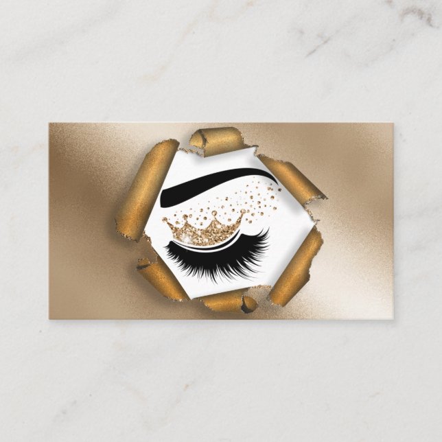 Carte De Visite Artiste maquillage Crown Lashes Beauté Salon Exten (Devant)