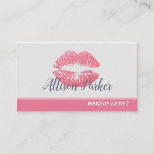 Carte De Visite Artiste maquillage élégant à lèvres roses
