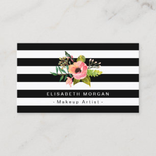 Carte De Visite Artiste maquillage Elégant Floral do-it-yourself r