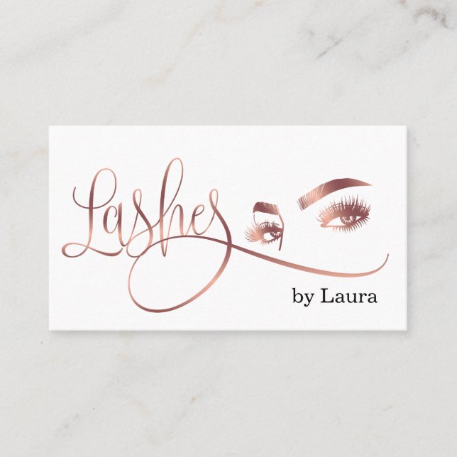 Carte De Visite Artiste maquillage Eyelashes Rose Gold Beauté Salo (Devant)