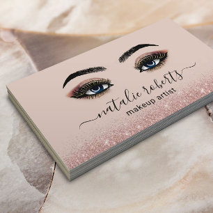 Carte De Visite Artiste maquillage Gold Eyelash Rose Gold Parties 