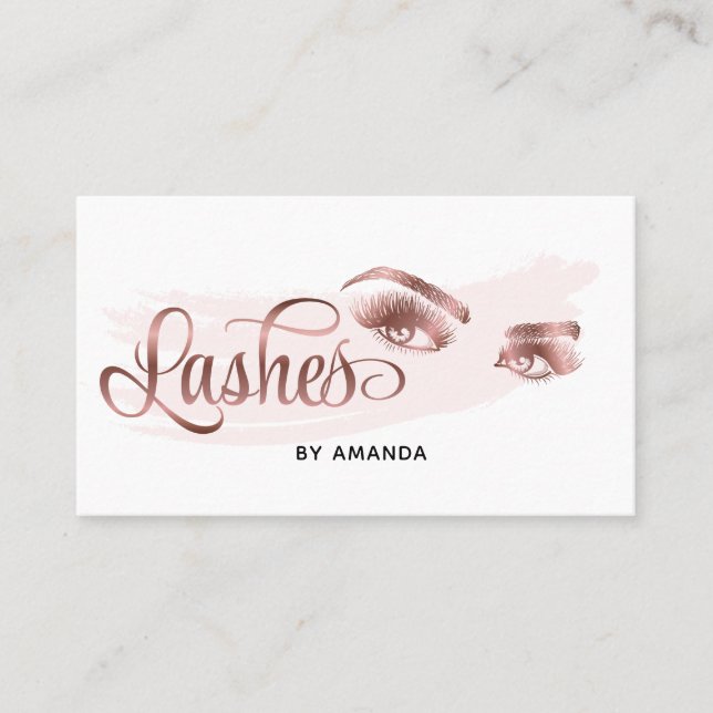 Carte De Visite Artiste maquillage Lash Eyebrow Eyes Lashes Rose G (Devant)