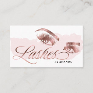 Carte De Visite Artiste maquillage Lash Eyebrow Lashes Marble Rose