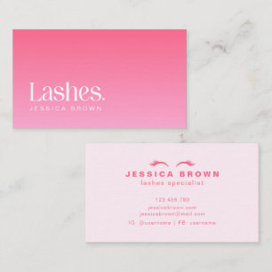 Carte De Visite Artiste maquillage Lashes minimaliste moderne rose