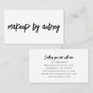 Carte De Visite Artiste Maquillage Minimaliste Pinceau Écriture Ca