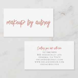 Carte De Visite Artiste Maquillage Minimaliste Pinceau Écriture Ca