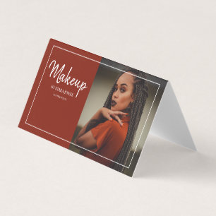 Carte De Visite Artiste maquillage photo fille Type de script blan