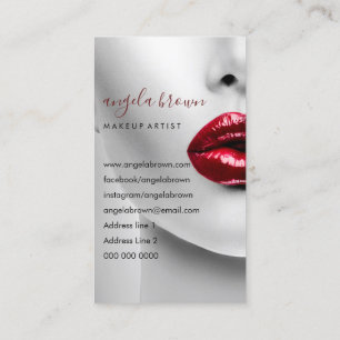 Carte De Visite Artiste maquillage Photo rouge lèvres rouge rouge 