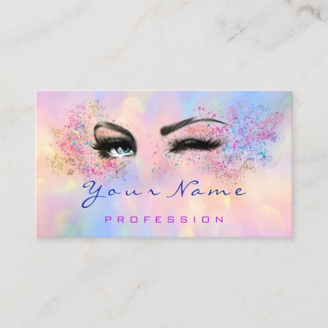 Carte De Visite Artiste maquillage professionnel Eyelash Holograph (Devant)