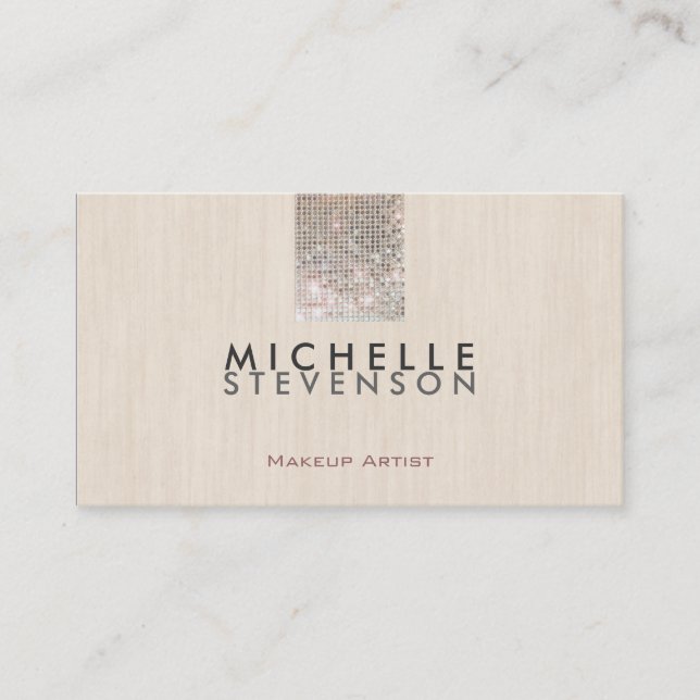 Carte De Visite Artiste maquillage simple Moderne Chic Faux Sequin (Devant)