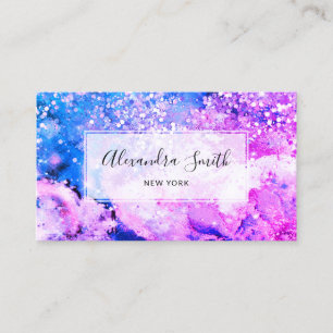 Carte De Visite Artiste moderne de maquillage couleur d'aquarelle 