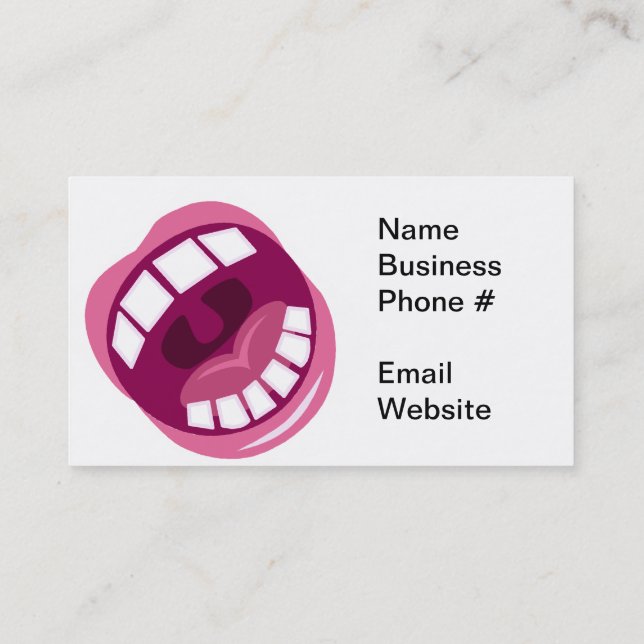Carte De Visite Artiste musical Funny rose et blanc (Dos)