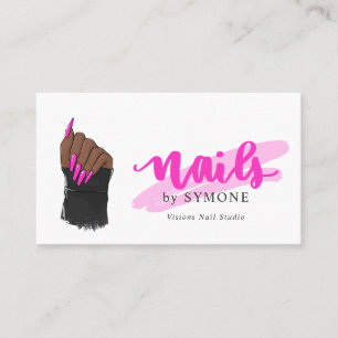 Carte De Visite Artiste Nail Tech   Nails Designer Joli Salon Bus