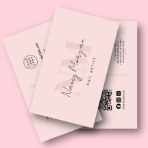 Artiste Ongles Blush Rose Monogramme Code Qr Logo