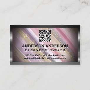 Carte De Visite Artiste Peint À La Main   Gold Flakes   Code QR