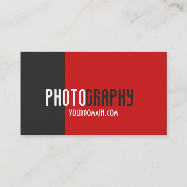 Carte De Visite Artiste photographe élégant gris-rouge (Devant)