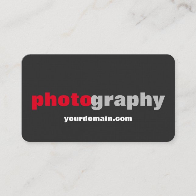Carte De Visite Artiste photographe professionnel gris rouge Linen (Devant)