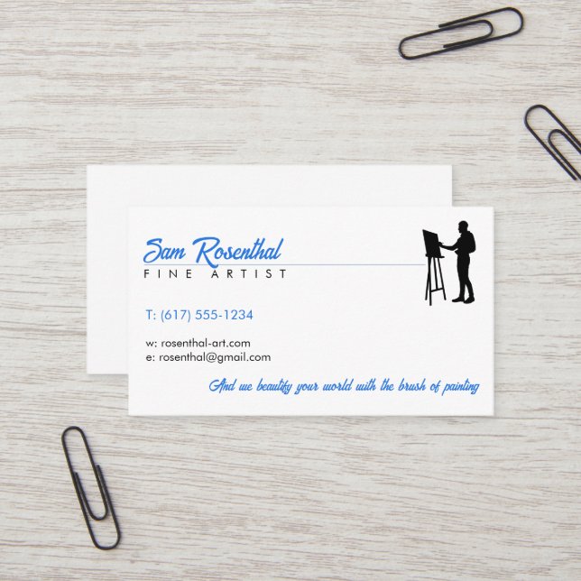 Carte De Visite Artiste Traditionnel | Peintre (Devant/Arrière en situation)
