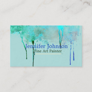 Carte De Visite Artiste Turquoise Peintre D'art Contemporain Peint