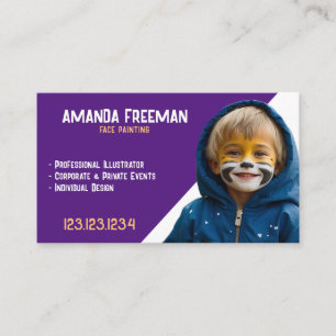 Carte De Visite Artiste unique de peinture faciale violet et orang